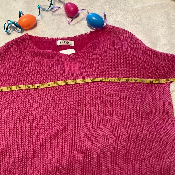 Easter Hot Pink Cuff Sleeve Cropped Sweater| Made in Italy| Sz Med - Picture 9 of 11